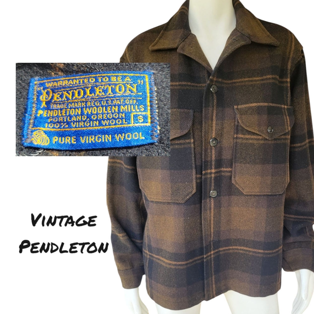 Pendleton Brown Vintage Western Wool Cowboy Jacket Sz Small